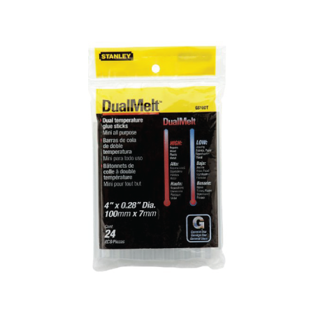 STANLEY® DUALMELT™ Dual Temperature Transparent Glue Sticks (Pack of 24) 7x100mm