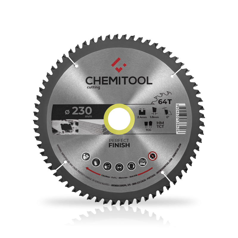 Disco Pastilhado Multimaterial Melamina Ø230X30 Z64 CHEMITOOL CUTTING