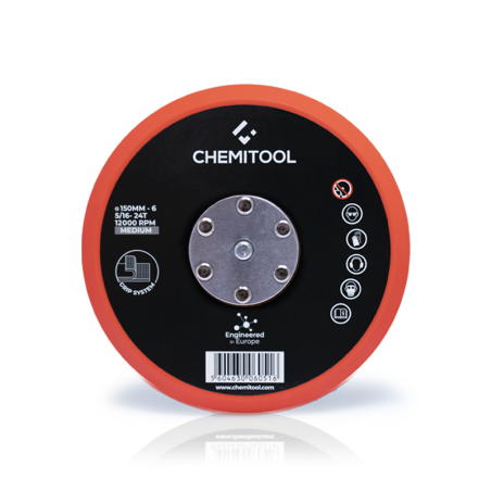 Prato suporte de discos de lixa autoaderentes CHEMITOOL  Ø 150 mm 15 furos 5/16