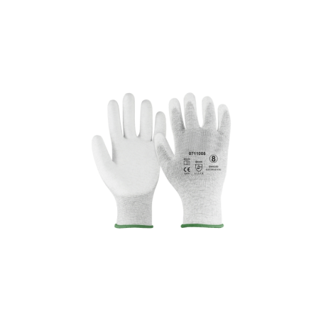 CHEMITOOL SAFETY Carbon Fiber Polyester Glove with polyurethane coating Size 9
