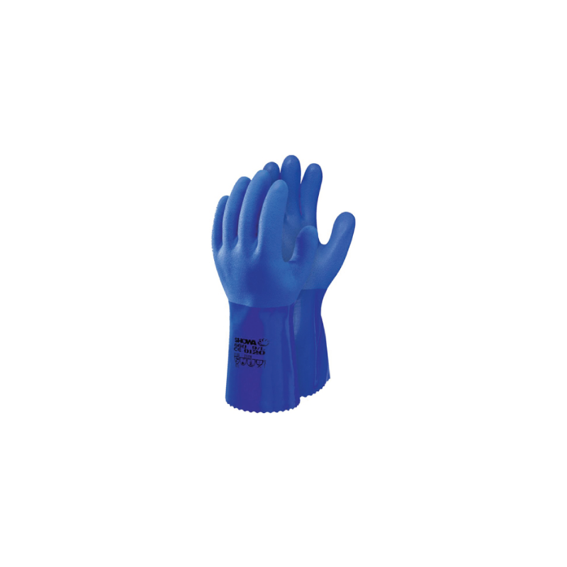 LUVA PVC AZUL SUPORTE ALGODÃO