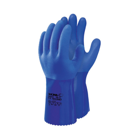 LUVA PVC AZUL SUPORTE ALGODÃO