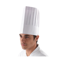 GORRO CHEFE PAPEL BRANCO COM PREGAS