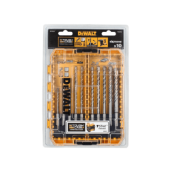 Mala Resistente Média em Blister com 10 Brocas SDS-Plus EXTREME 2 DEWALT POWER-TOOLS