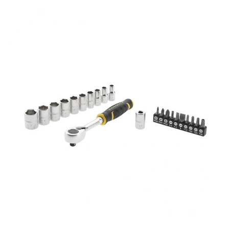 STANLEY® FATMAX® Ratchet Set 1/4' 120 Tooth + Bits (Pack of 22)