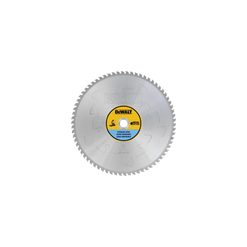 Lâmina para serra circular estacionária para aço inoxidávelDeWalt (355mm x 25mm x70D)