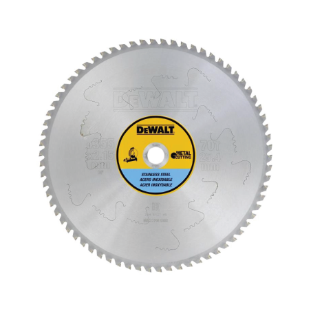 Lâmina para serra circular estacionária para aço inoxidávelDeWalt (355mm x 25mm x70D)
