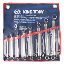 KING TONY 8 (un.) 75° Offset Ring Wrench Set 1708MR01