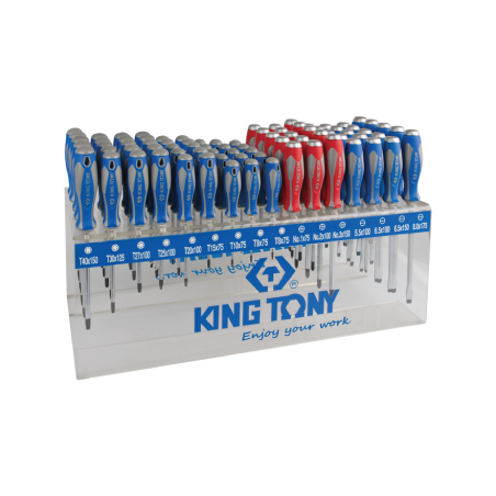Jogo de Chaves de Fenda, PHILLIPS® e TORX® com Expositor - 96 (un.) KING TONY
