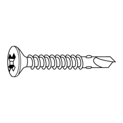 Tornillo AutoPerfurante con Cabeza Avellanada con Hueco Crucif. LV 021 6,3x70 Zincado Blanco CHEMITOOL