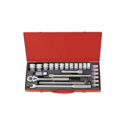 24PC 1/2" SOCKET SET METRIC 12PT CHROME
