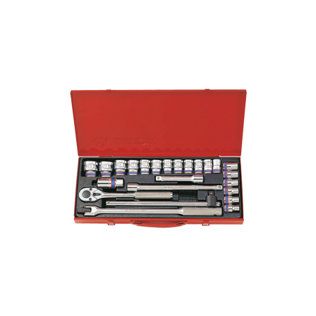 24PC 1/2" SOCKET SET METRIC 12PT CHROME