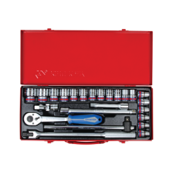 KING TONY 1/2' Socket Set Inch Size with Accessories - 24 (un.)