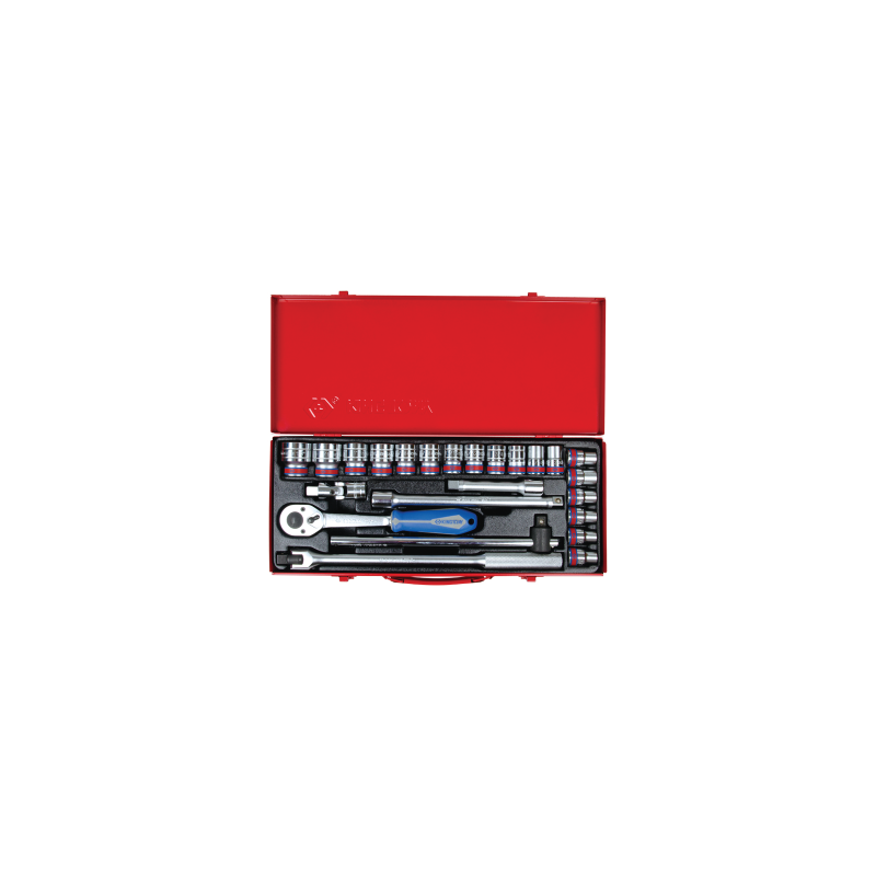 KING TONY 1/2' Socket Set Inch Size with Accessories - 24 (un.) KING TONY 1/2' Socket Set Inch Size with Accessories - 24 (un.)