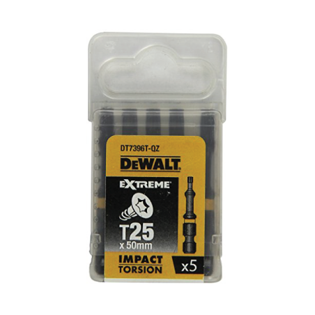 Pontas Torção de Impacto 5 x T25 DeWalt 50mm
