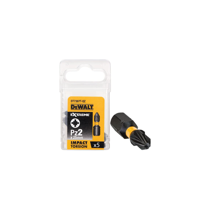 Pontas Torção de Impacto 5 x PZ2 DeWalt 25mm