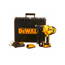 Pistola de Acabamentos sem escovas DeWalt XR 18V Li-Ion 2,0Ah 16 Gauge para pregos 63mm de 1,6mm