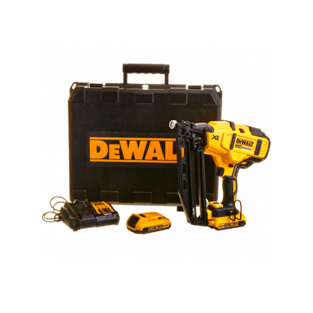 Pistola de Acabamentos sem escovas DeWalt XR 18V Li-Ion 2,0Ah 16 Gauge para pregos 63mm de 1,6mm