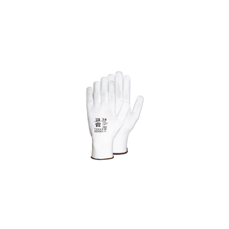 Luva Nylon Branco Sem Costuras Ref:7 CHEMITOOL SAFETY