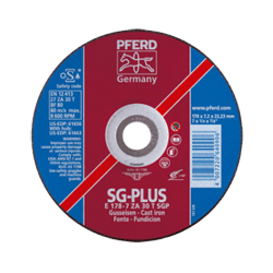 PFERD Grinding Wheels Performance Line Zirkon SG Cast E 178-7 ZA 30 T SGP/22,23