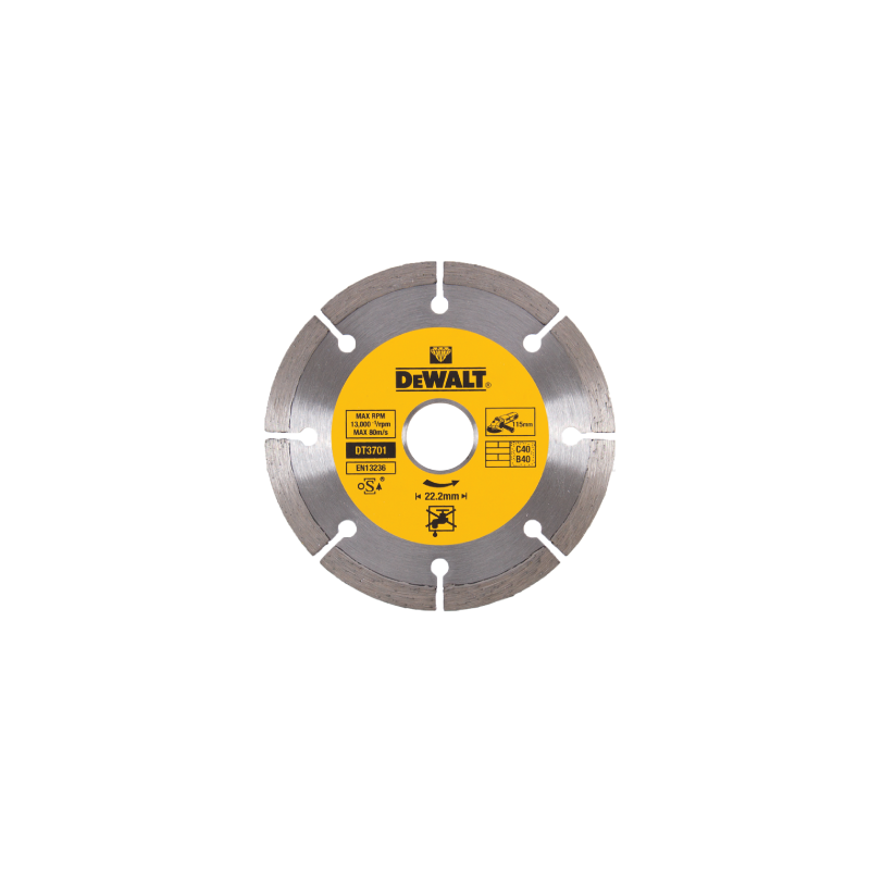 Discos diamantados segmentados para corte a seco DeWalt (115 x 22.2 x 7mm)