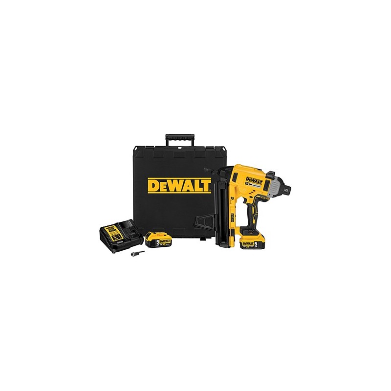 DeWalt 18V XR 3 speed Concrete Nailer with 2 batteries Li-ion 5,0Ah