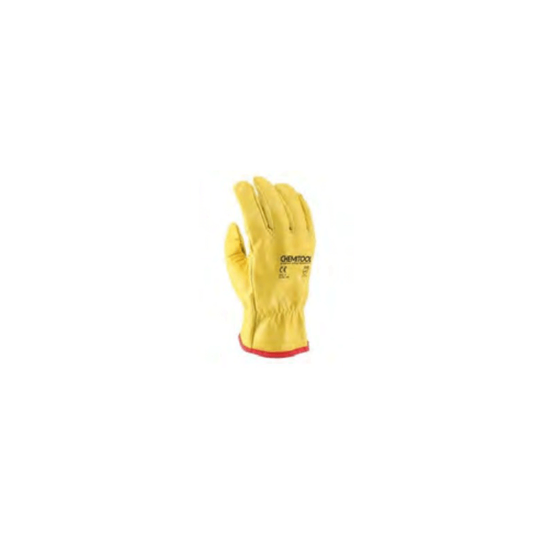 CHEMITOOL Yellow Leather Driver Glove Size 7 CHEMITOOL Yellow Leather Driver Glove Size 7