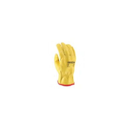 CHEMITOOL Yellow Leather Driver Glove Size 7