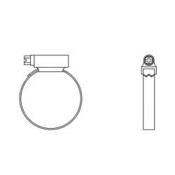 CHEMITOOL FASTENERS Hose Clamp DIN 3017 9mm Ø70-90 W1