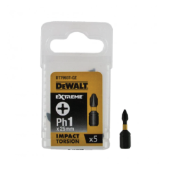 Puntas torsión de impacto 5xPH1 DeWalt 25mm