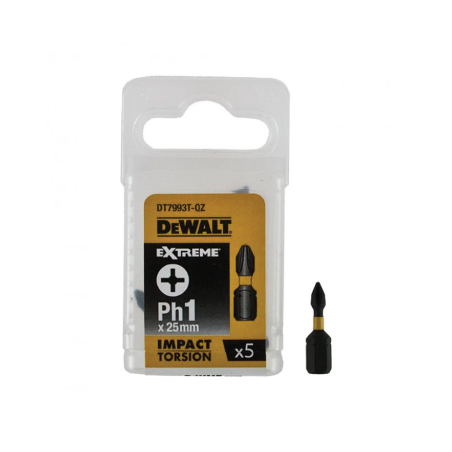 Pontas Torção de Impacto 5 x PH1 DeWalt 25mm