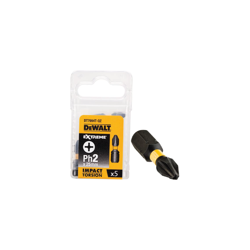 Puntas torsión de impacto 5xPH2 DeWalt 25mm Puntas torsión de impacto 5xPH2 DeWalt 25mm