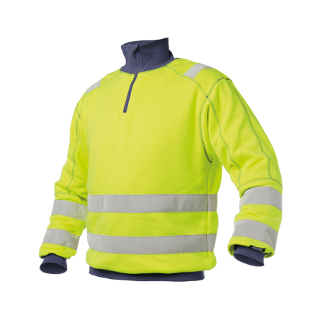 DASSY Denver High Visibility Sweatshirt S +/- 280 g/m² Fluo Yellow/Navy