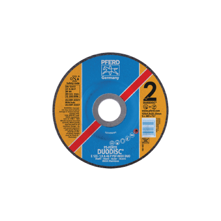 PFERD Cut-Off Wheels Universal Line PSF Duodisc Steelox Combination Wheel E 125-2,8 A 46 P PSF-Inox-Duo/22,23