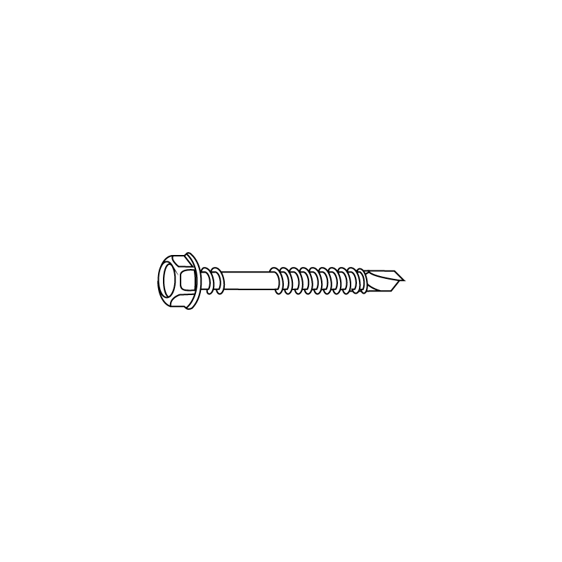 CHEMITOOL Hexagon Flange Head Self Drilling Screw with Sealing Seal 25mm LV 072 5,5x6,3x80 A25