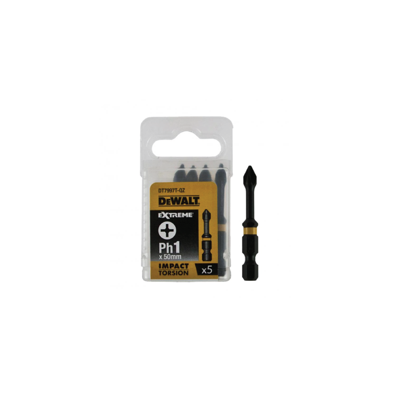 Puntas torsión de impacto 5xPH1 DeWalt 50mm