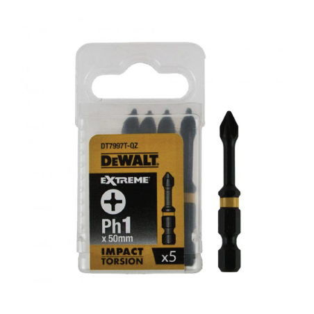 Puntas torsión de impacto 5xPH1 DeWalt 50mm