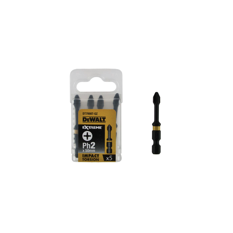 Puntas torsión de impacto 5xPH2 DeWalt 50mm Puntas torsión de impacto 5xPH2 DeWalt 50mm