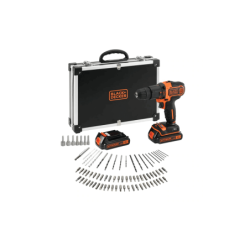 Berbequim com Percussão 18V com Acessórios e Mala BLACK+DECKER