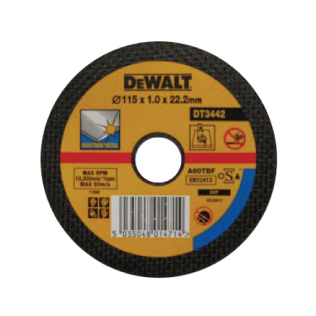 Disco de Corte de Metal Fino Inox 115x1x22,2 DEWALT POWER-TOOLS