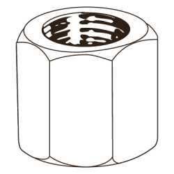 CHEMITOOL High Hex Nut UNI 5587 1,5XD M12 6 White Zinc Plated