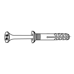 CHEMITOOL Hammer in Polyamide Plug 10x135 White Zinc Plated