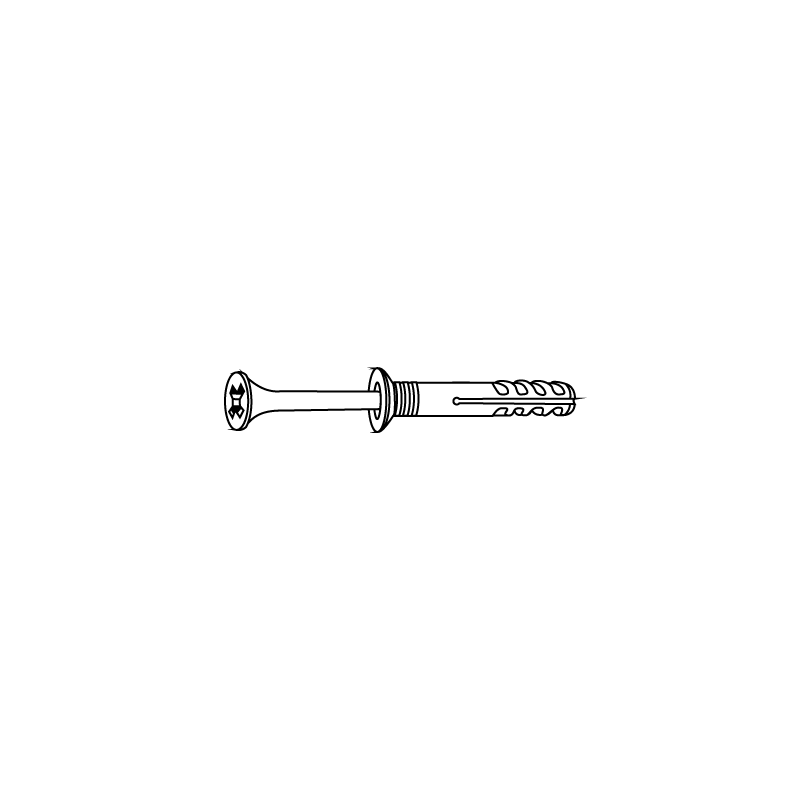 CHEMITOOL FASTENERS Hammer-In Nylon Plug with Countersunk Head LV048 10X135 White Zinc plated Nail CHEMITOOL FASTENERS Hammer-In Nylon Plug with Countersunk Head LV048 10X135 White Zinc plated Nail