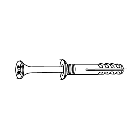 CHEMITOOL Hammer in Polyamide Plug 10x135 White Zinc Plated