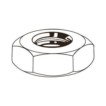 CHEMITOOL FASTENERS Hexagonal Thin Nut DIN 936 M12 |6| Plain