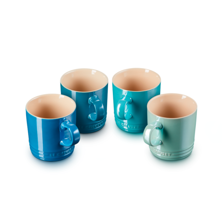 Set 4 Chávenas Mettalics Azul 350ml