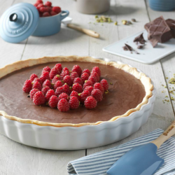 Stoneware Fluted Flan Dish 28cm Meringue - Heritage