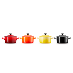Set 4 Mini Cocottes 250ml Cerise, Vulcânico, Preto e Soleil