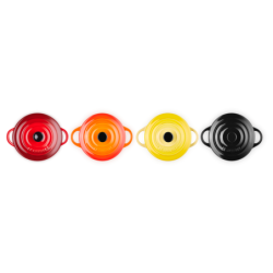Set 4 Petite Casseroles 250ml Cerise, Volcanic, Black and Soleil