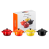 Set 4 Mini Cocottes 250ml Cerise, Vulcânico, Preto e Soleil